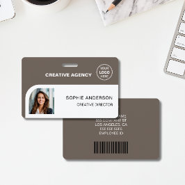 Crachá Logotipo Personalizado Moderno Código de Barras No