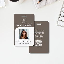Crachá Logotipo Personalizado Moderno Foto Nome Funcionár