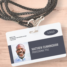 Crachá Logotipo Personalizado Moderno Nome do Funcionário