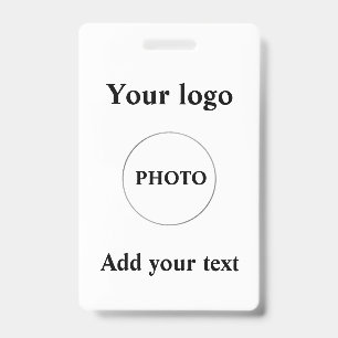 Crachá Logotipo personalizado simples e elegante aqui da