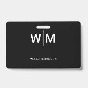 Crachá Logotipo Preto da Marca Empresa Comercial Corpor