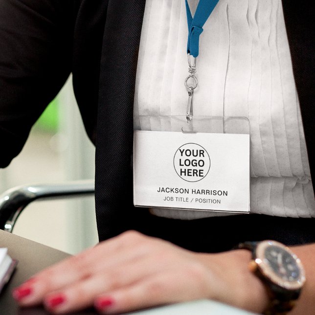 Crachá Logotipo Profissional l Id Do Funcionário Branco (Criador carregado)