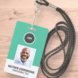 Crachá Logotipo Redondo de Cor Moderna Nome do Funcionári