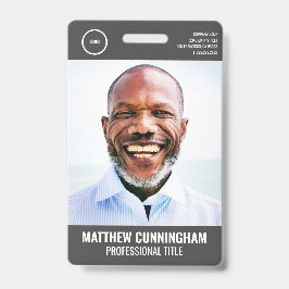 Crachá Logotipo Redondo do Código de Barras do Nome de Fo