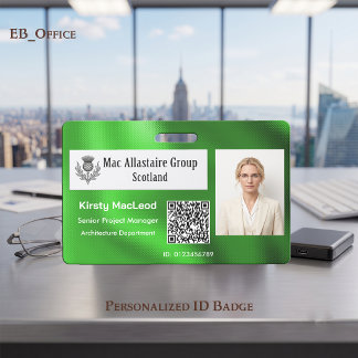 Crachá Logotipo Retangular Personalizado em Foto ID Metál