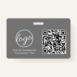 Crachá Logotipo simples Código QR Funcionário