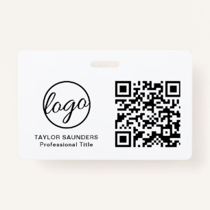 Crachá Logotipo simples Código QR Funcionário