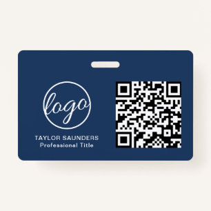 Crachá Logotipo simples Código QR Funcionário