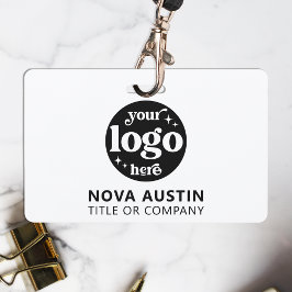 Crachá Logotipo simples da empresa profissional ID do Fun