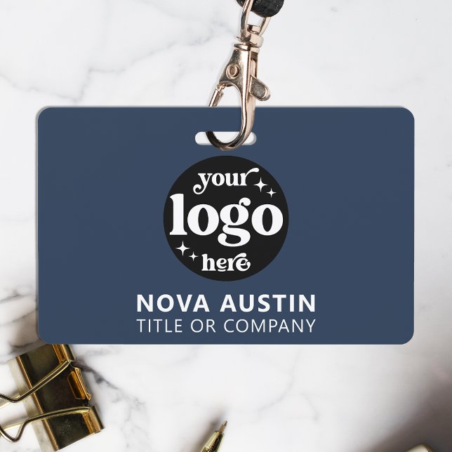 Crachá Logotipo simples da empresa profissional ID do Fun (Criador carregado)