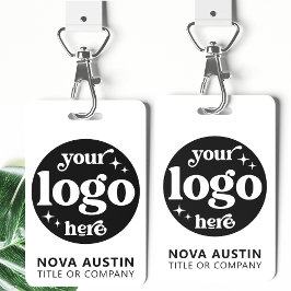 Crachá Logotipo simples da empresa profissional ID do Fun