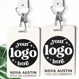 Crachá Logotipo simples da empresa profissional ID do Fun