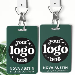 Crachá Logotipo simples da empresa profissional ID do Fun