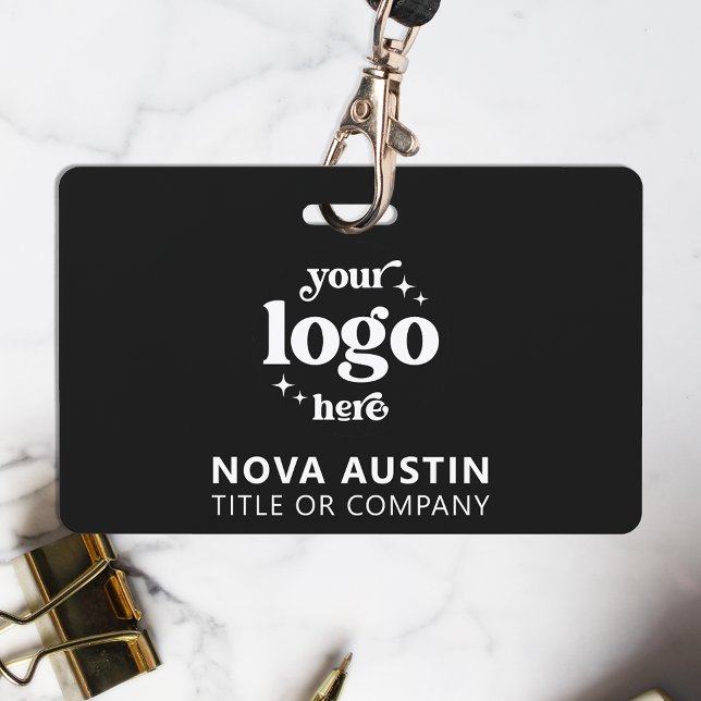 Crachá Logotipo Simples de Empresa Profissional Identific (Criador carregado)