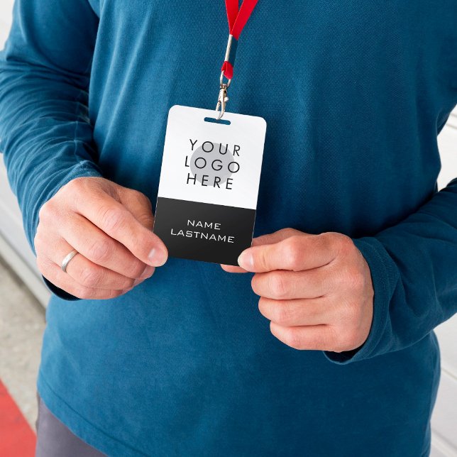 Crachá Logotipo simples Nome preto preto moderno (Criador carregado)