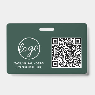 Crachá Logotipo verde da floresta ID do Funcionarios Cód