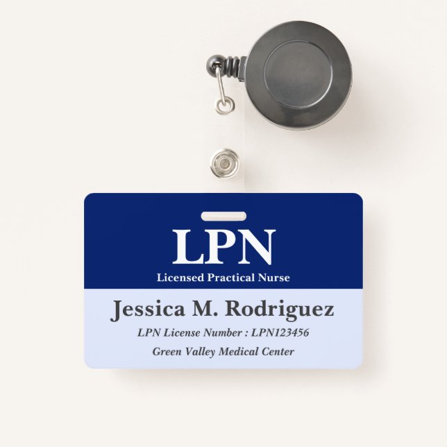 Crachá LPN profissional (Frente com retrátil)