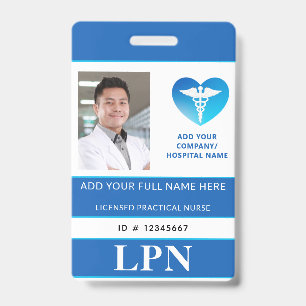 Crachá LPN Vertical, Enfermeiro Prático Licenciado, Crach
