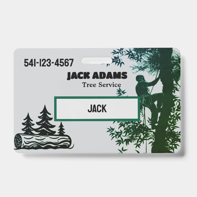 Crachá Lumberjack Tree Service Business Card (Front)
