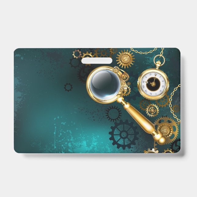 Crachá Lupa em Estilo Steampunk (Frente)
