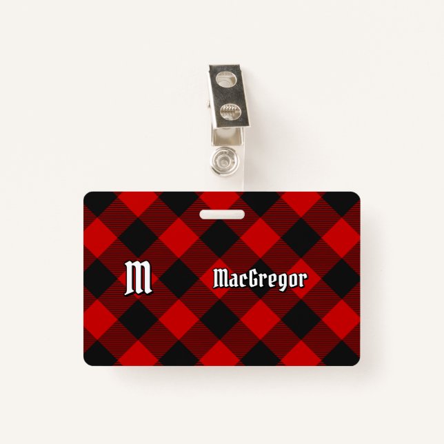 Crachá MacGregor Rob Roy Tartan (Frente com Clipe)