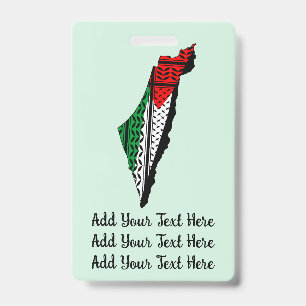 Crachá Mapa Palestino que Bandeira e Padrão Keffiyeg