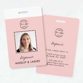 Crachá Maquiagem para Foto de ID de Funcionário com Logot
