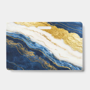 Crachá Marinho Luxurioso Azul e Dourado Mármaco Folha