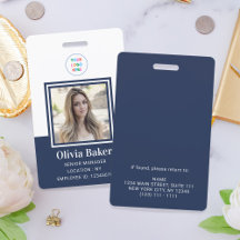 Marinho moderno Blue Photo ID Logotipo comercial