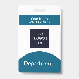 Crachá Marinho profissional Azul Logotipo comercial Crach