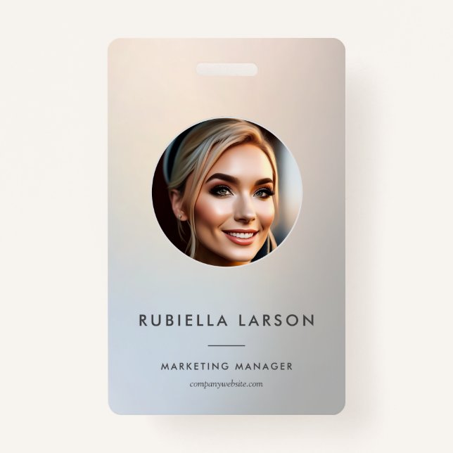 Crachá Marketing profissional minimalista Prata (Frente)