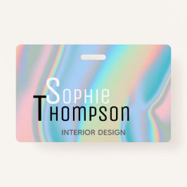 Crachá Mármore líquido holográfico moderno