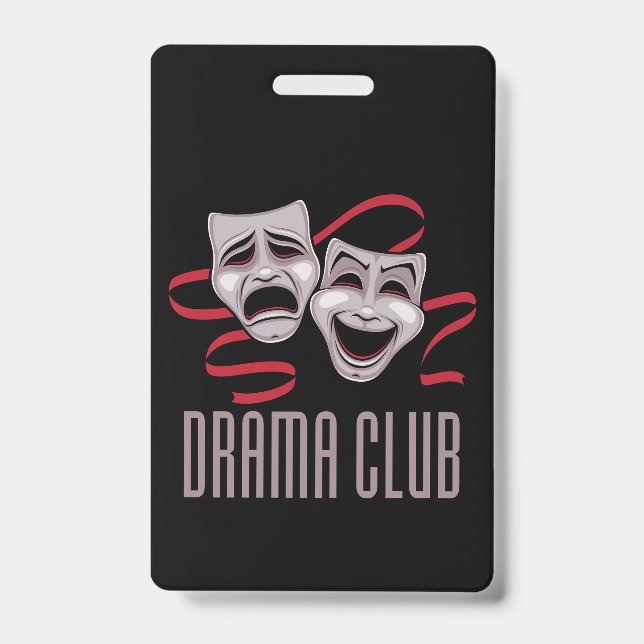 Crachá Máscaras de Comédia e Tragédia do Clube de Teatro (Frente)