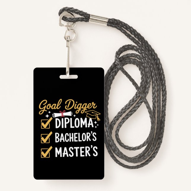 Crachá Masters Graduation Goal Digger Mastered It Class  (Frente com cordão)