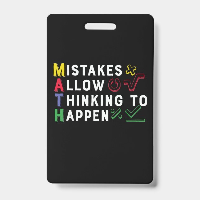 Crachá Matemática do professor de matemática permite que  (Frente)