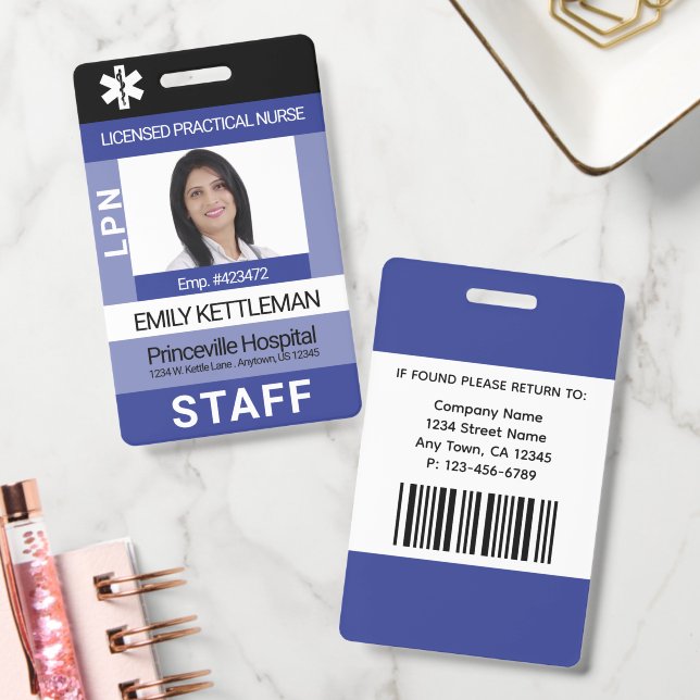 Crachá Medical Staff Photo ID Badge - Editable (Escritório)