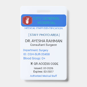 Crachá Médico Crachá de Enfermeira ID Seguro
