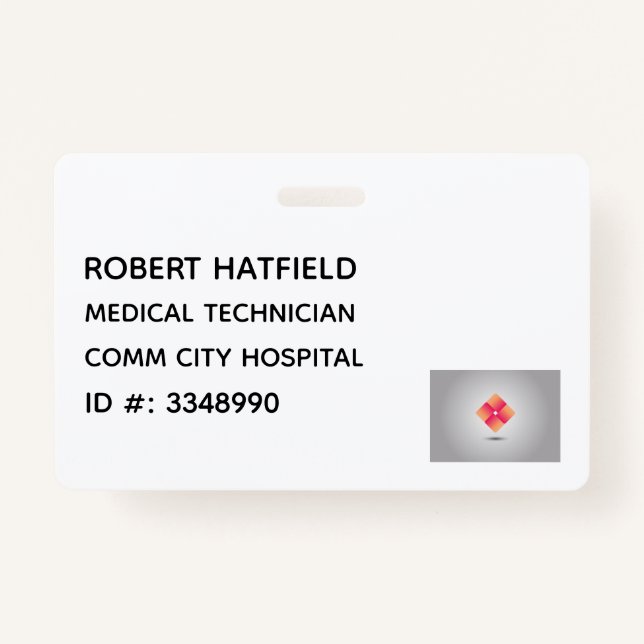 Crachá Médico do Hospital (Frente)