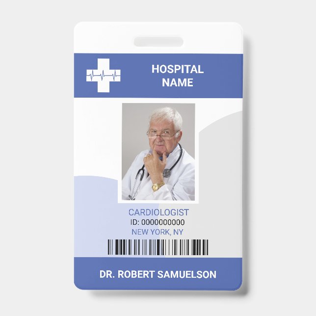 Crachá MÉDICO ENFERMEIRA Código de Barras de Saúde (Frente)