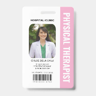 Crachá Médico Fisioterapeuta Equipe Médica Rosa