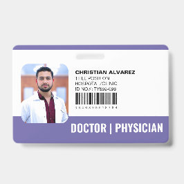 Crachá Médico Hospitalar Personalizado Roxo