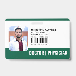 Crachá Médico Hospitalar Personalizado Verde