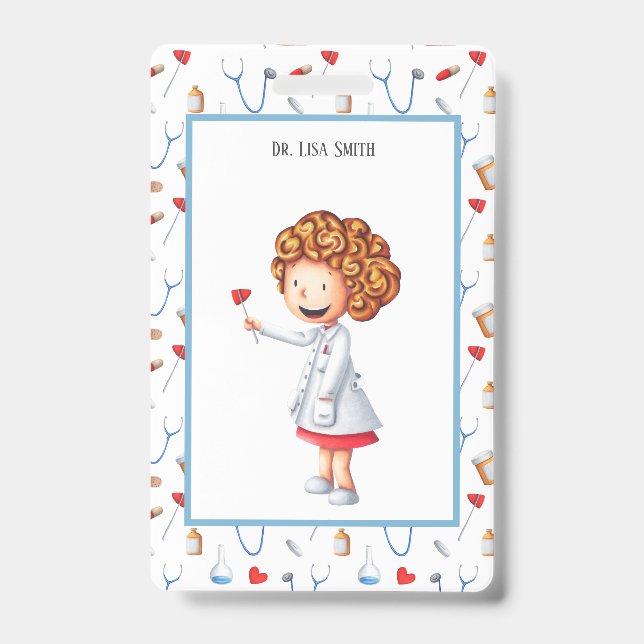 Crachá Médico ou enfermeiro personalizado (Frente)