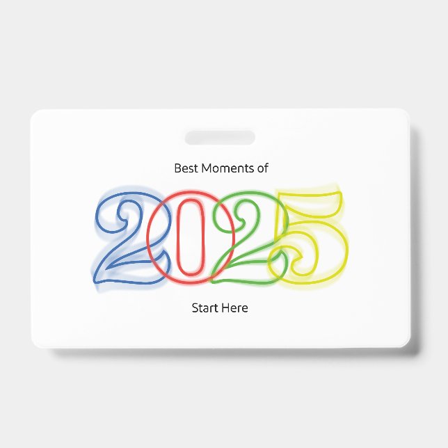 Crachá Melhores Momentos de 2025 Começam Aqui (Frente)