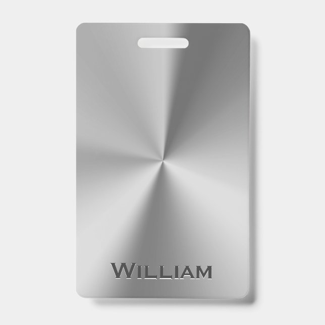 Crachá Metal personalizado escovado com nome (Frente)