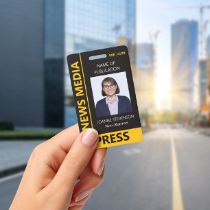 Crachá Mídia Imprensa Yellow Black News Photo