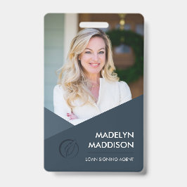 Crachá Minimal Dark Azure de Agente de Assinatura 