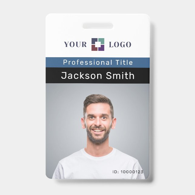 Crachá mínimo personalizado de foto e nome do func (Frente)