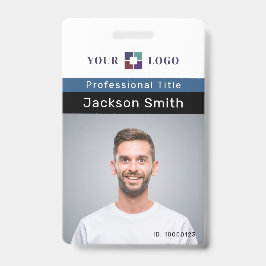 Crachá mínimo personalizado de foto e nome do func