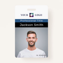 Crachá mínimo personalizado de foto e nome do func